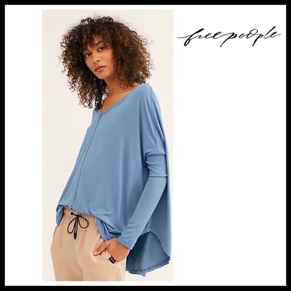 FREE PEOPLE BOHO FLOWY TUNIC TOP SLOUCHY TEE A3C - Picture 6 of 15